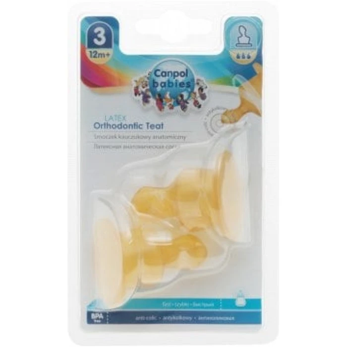 Соска латексна анатомічна Canpol Babies швидкий потік (з 12 місяців), 2 шт - 