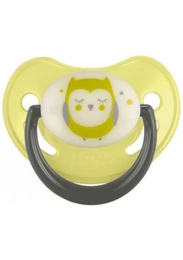 Пустышка силиконовая анатомическая Night dreams Салатова Canpol Babies, 18 м+