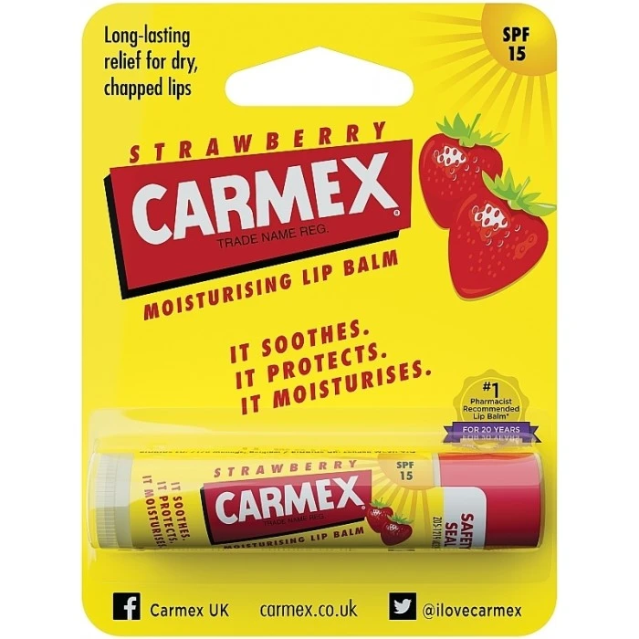 Бальзам-стик для губ Carmex SPF 15 Клубника, 4.25 г - 
