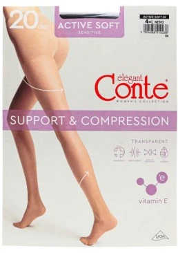 Колготки Conte Elegant Active Soft 20 Den Nero, 4 розмір