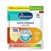 Серветки для прання Dr. Beckmann Magic Leaves Colour Protect для кольорових речей з ароматом апельсина та персика, 20 шт