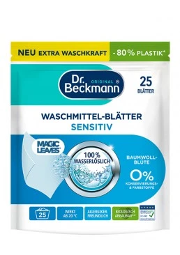  Салфетки для стирки Dr. Beckmann Magic Leaves Sensitiv из алоэ вера, 25 шт