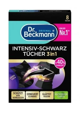 Серветки Dr. Beckmann 3 в 1 для оновлення чорного кольору та тканин, 8 шт
