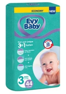 Підгузки дитячі Evy Baby 3 (5-9 кг), 44 шт