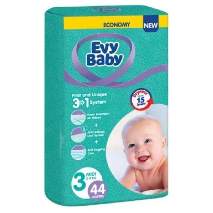 Подгузники детские Evy Baby 3 (5-9 кг), 44 шт - 