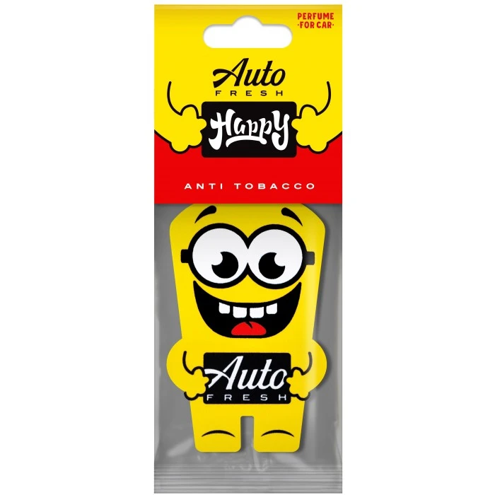 Підвісний ароматизатор для авто Auto Fresh Happy Happy Anti Tobacco, 1 шт - 