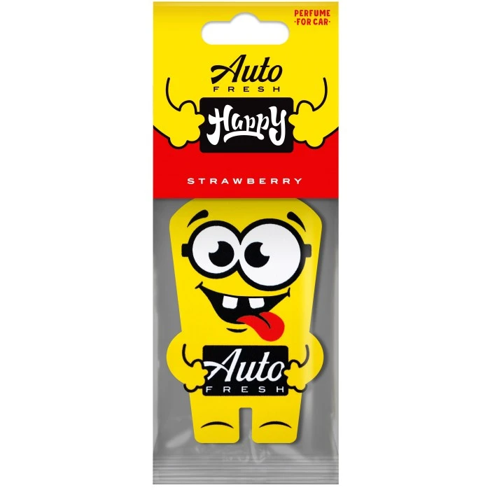 Підвісний ароматизатор для авто Auto Fresh Happy Strawberry, 1 шт - 