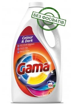 Гель для прання Gama Color & Dark для кольорової та темної білизни, 4.5 л (100 прань)