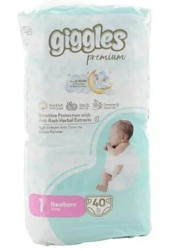 Подгузники Giggles Premium Newborn 1 (2-5 кг), 40 шт