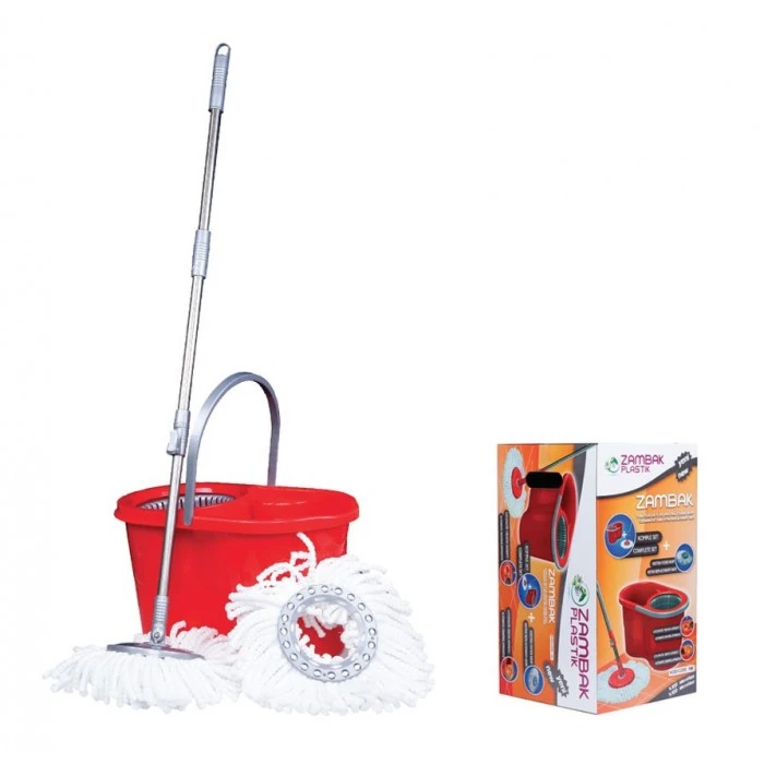 Набір для миття підлоги Zambak Plastik Mop Style (відро 12л + швабра + моп) - 