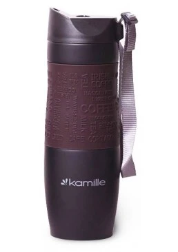 Термокружка Kamille з TPR-вставкою та ремінцем 2067, 480 мл