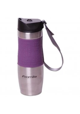 Термокружка Kamille з м'кою вставкою та ремінцем, 480 мл (КМ-2051)