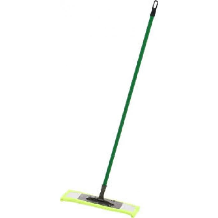 Швабра - натирач для підлоги Dreamland, мікрофібра, рукоятка 110 см (зелена) - 