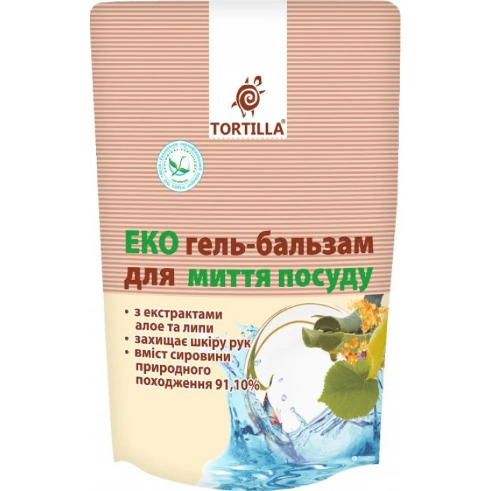 Еко гель-бальзам для миття посуду Tortilla запаска, 500 мл  - 