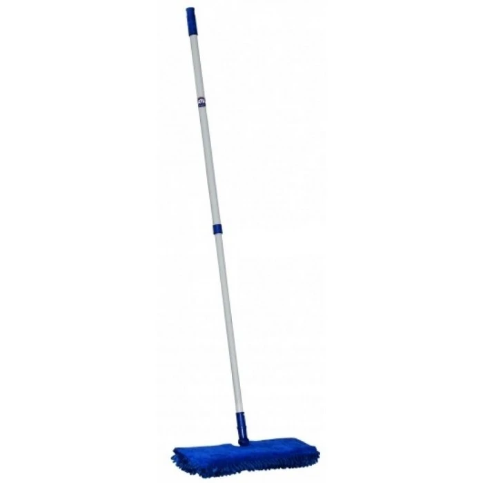 Полотер швабра с двусторонней насадкой из микрофибры на липучке и телескопической рукояткой 120 см (Цвет в ассортименте) - 