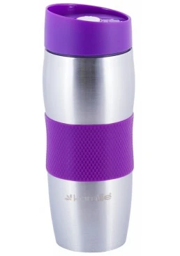 Термокружка Kamille из нержавеющей стали с TPR-вставкой, 380мл