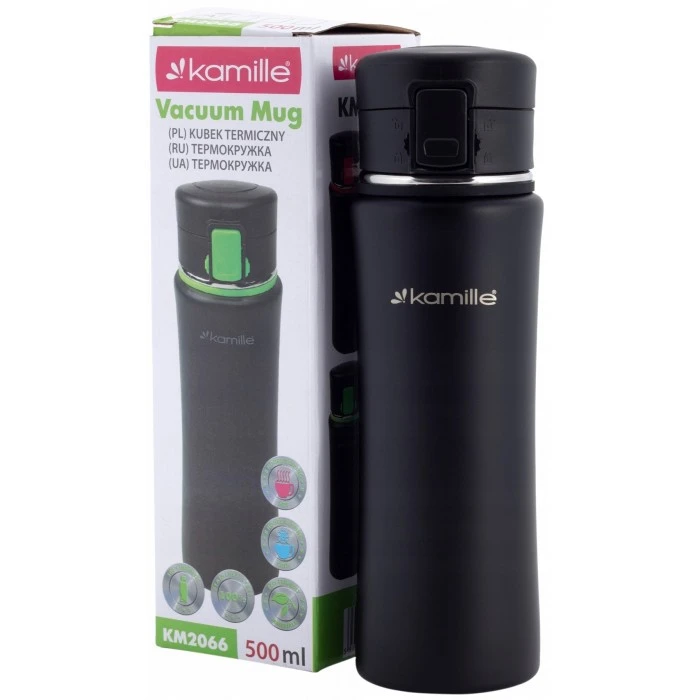 Термос-бутылка спортивная Kamille из нержавеющей стали, 500 мл - 