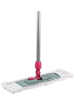 Швабра с плоской насадкой микрофибра EZ003 (44 х 13 см), ручка, 118 см