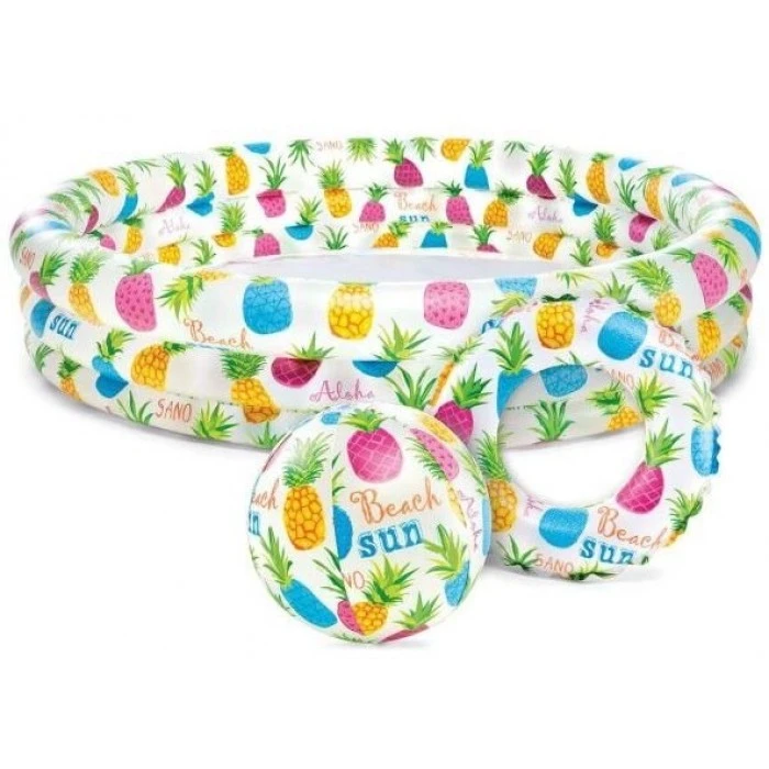 Дитячий надувний басейн Intex з м'ячем і кругом 132х28см, коло-51см. м'яч-51см, 248 л - 