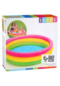 Бассейн надувной Intex Радуга 114х25 см, 136 л