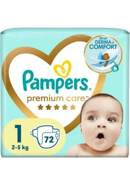 Подгузники Pampers Premium Care Размер 1 (2-5 кг), 72 шт 