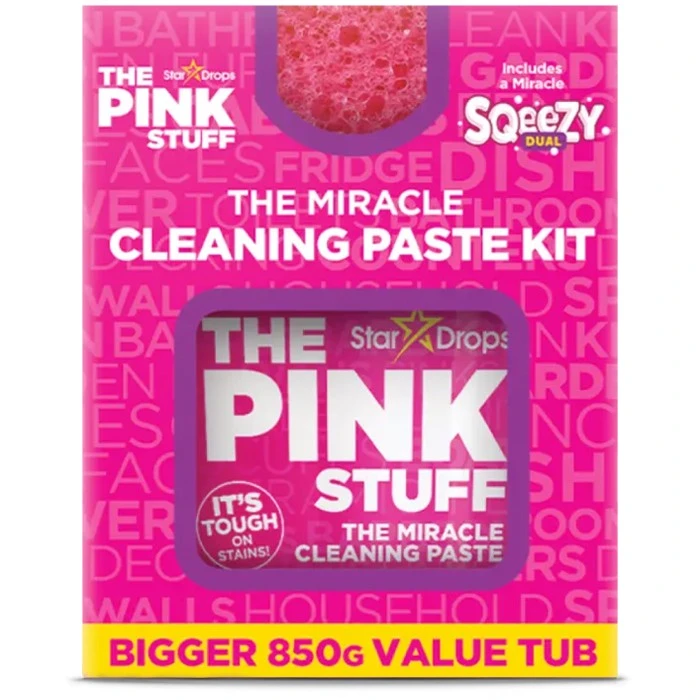 Набір для прибирання The Pink Stuff Cleaning Paste Kit Sqeezy, (Паста 850 г+ Губка) - 