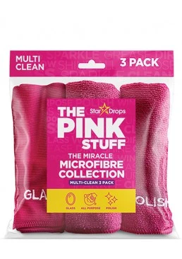 Серветки мікрофіброві універсальні The Pink Stuff Microfibre collection multi-clean 30 х 30 см, 3 шт