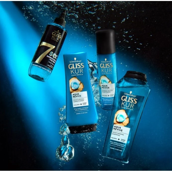 Шампунь Gliss Aqua Revive для сухого та нормального волосся, 400 мл - 