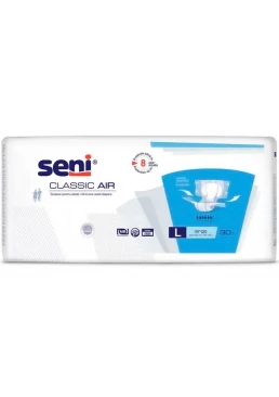 Підгузки для дорослих Seni Classic Air, розмір Large (100-150 см), 6 крапель, 30 шт