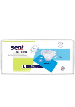 Підгузки для дорослих Seni Super, розмір Large (100-150 см), 6 крапель, 30 шт
