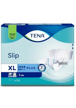 Підгузки для дорослих Tena Slip Plus, розмір XL (120-160 см), 6 крапель, 30 шт.