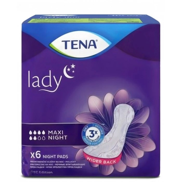 Ночные урологические прокладки Tena Lady Maxi Night, 6 капель, 6 шт. - 