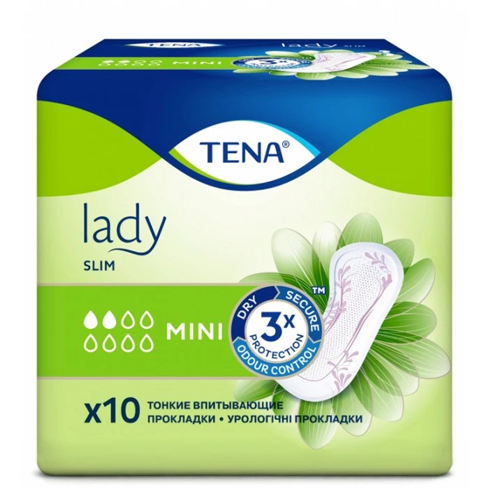 Тонкі урологічні прокладки Tena Lady Slim Mini, 2 краплі, 10 шт. - 