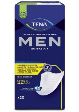 Урологические прокладки для мужчин Tena Men Active Fit Level 2, 4 капли, 20 шт.