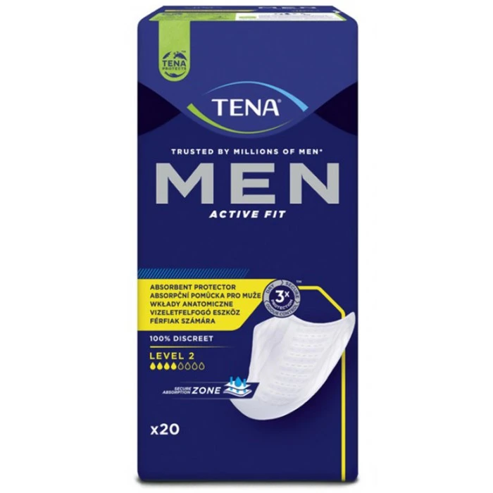 Урологические прокладки для мужчин Tena Men Active Fit Level 2, 4 капли, 20 шт. - 