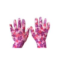 Перчатки рабочие Inter Globus Цветы розовые нейлоновые, 1 пара (цвета в ассортменте)