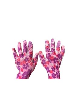 Перчатки рабочие Inter Globus Цветы розовые нейлоновые, 1 пара (цвета в ассортменте)