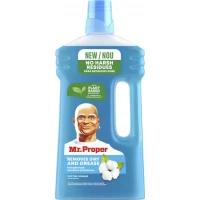 Моющая жидкость для полов и стен Mr. Proper Чистота и блеск Хлопок, 1 л