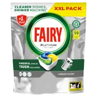 Засіб для миття посуду в посудомийних машинах у капсулах Лимон All in One Platinum, 59 шт