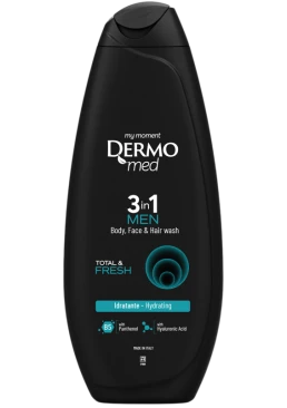 Гель для душу DermoMed Total & FRESH для чоловіків 3 в 1, 450 мл