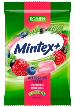 Карамель Roshen Mintex+ Berry зі смаком лісових ягід та ментолу, 140 г 