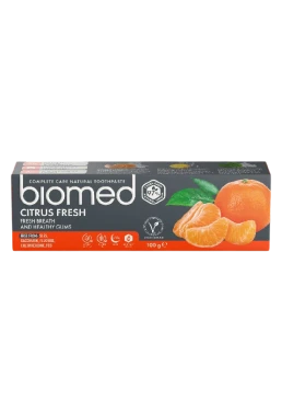 Зубная паста BioMed Citrus Fresh антибактериальная для свежести дыхания и укрепления эмали, 100 г
