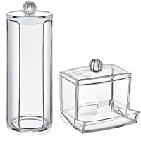 Органайзер для ватных палочек и дисков 2в1 AK 503 (прозрачный)