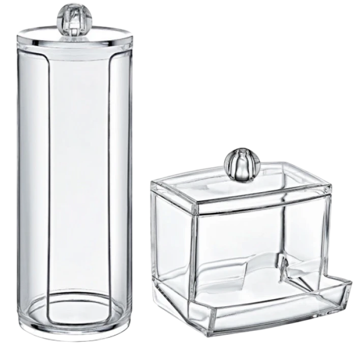 Органайзер для ватних паличок і дисків 2в1 AK 503 (прозорий) - 