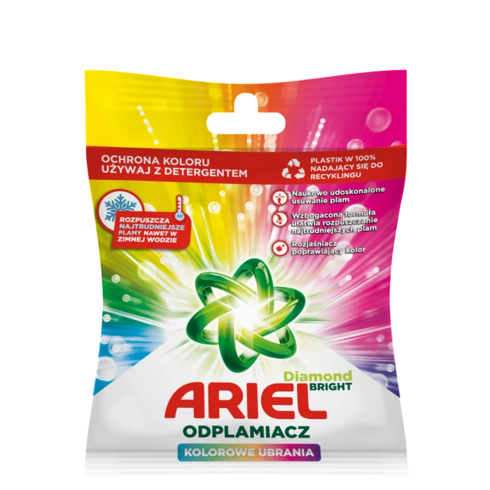 Порошок плямовивідник Ariel Color Diamond Bright для кольорових тканин, 30 г - 