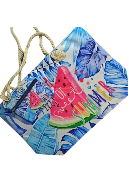 Пляжна сумка «Кавун SUMMER» з косметичкою, 58х39х18 см