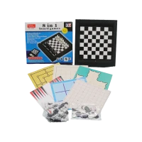 Ігровий набір шахів арт. 304E, 8 в 1, в короб. 19х17х3 см