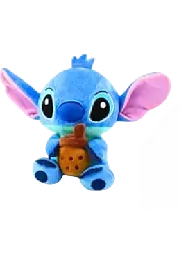 Мягкая игрушка Стич с напитком (синий)