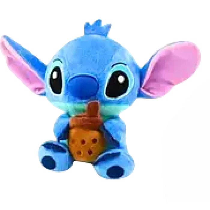Мягкая игрушка Стич с напитком (синий) - 
