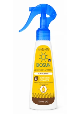 Кокосовое масло для загара Bioton Cosmetics BioSun Sun Oil Spray SPF 8, 150 мл